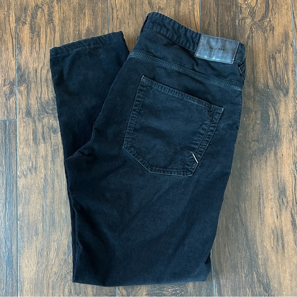 Zara Man Black Corduroy Pants 36” x 29”